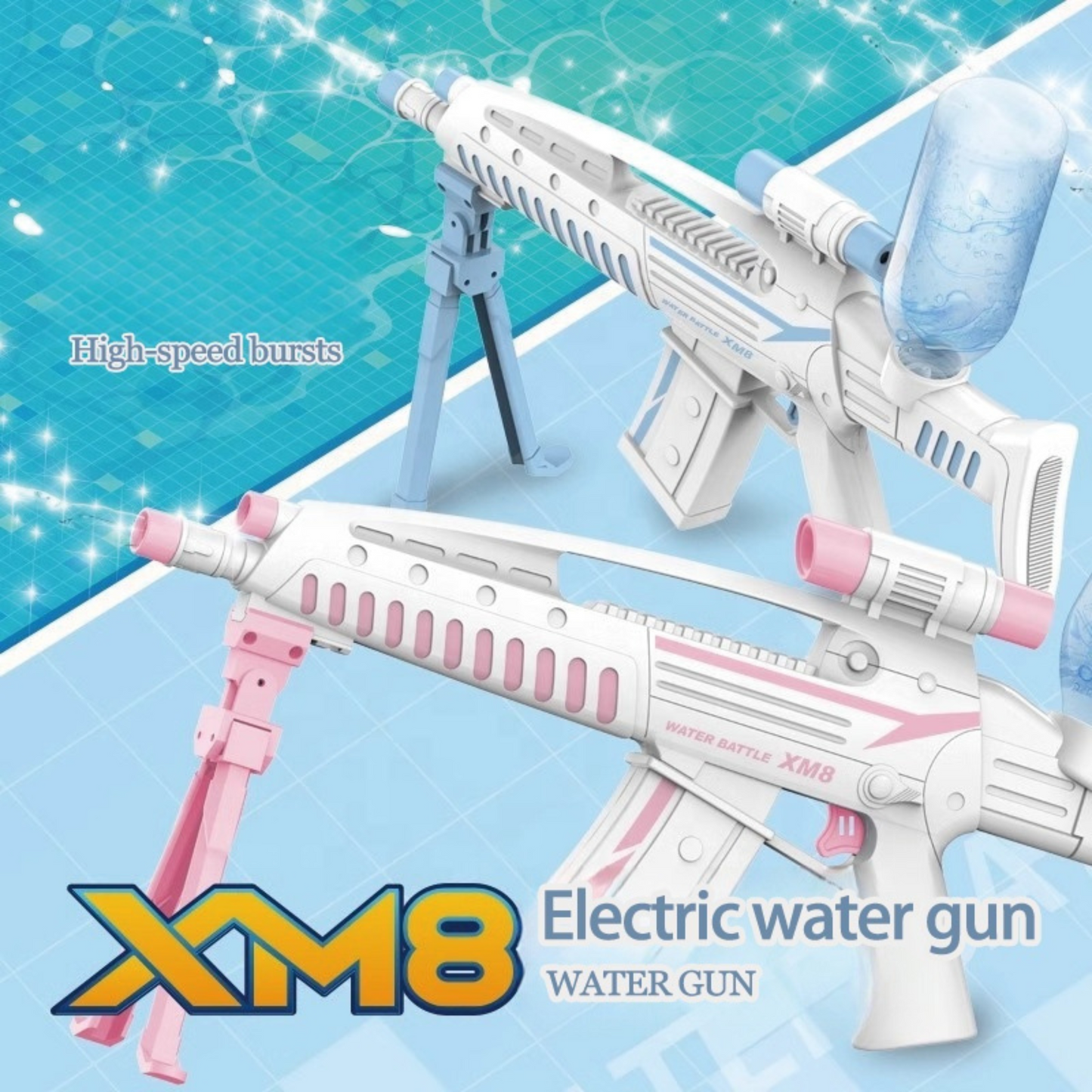 NestyFox XM8 Electric Water Gun - High-Pressure Automatic Blaster