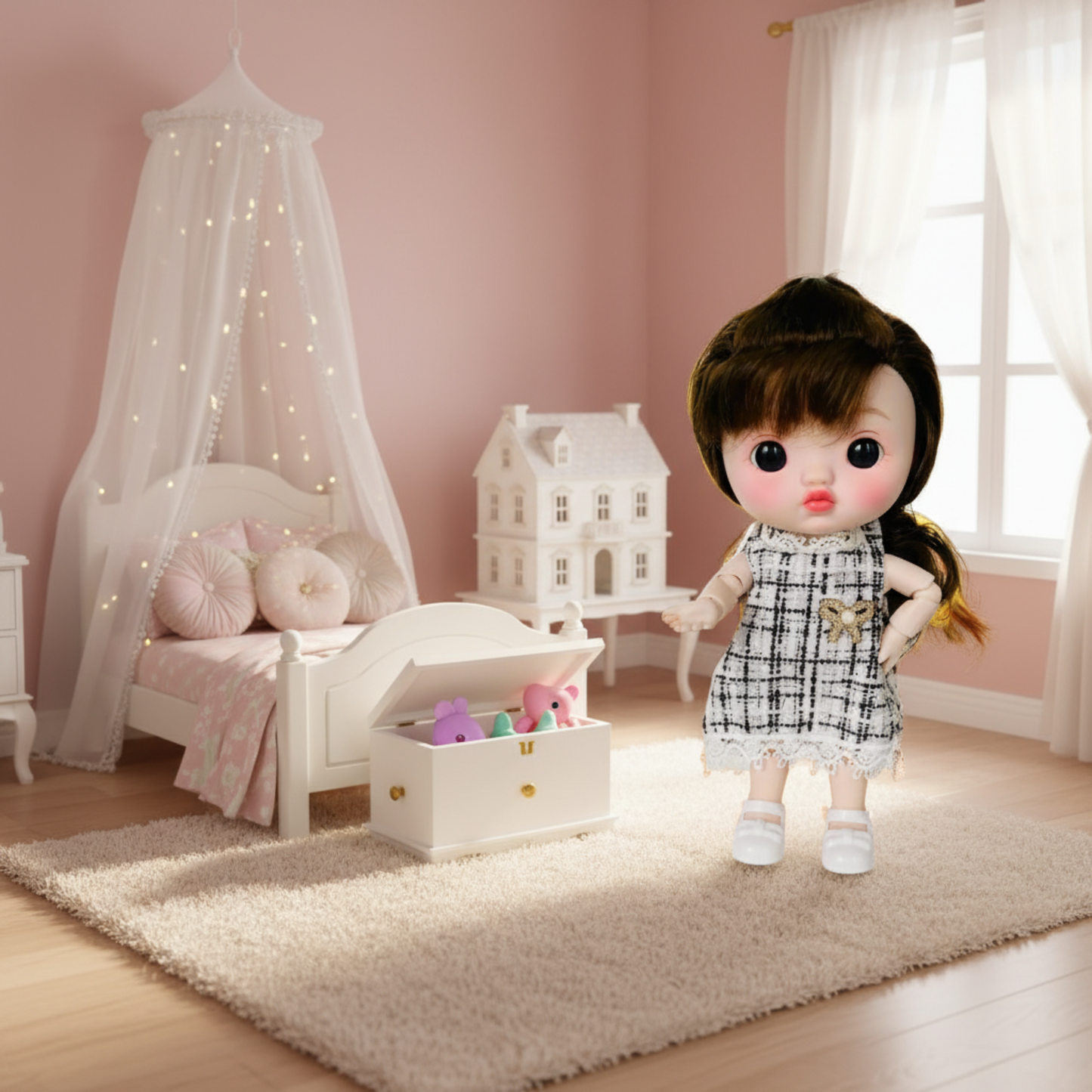 NestyFox CoCo Dolls Pack of 3 – 15 Movable Joints Fashion Dolls for Kids