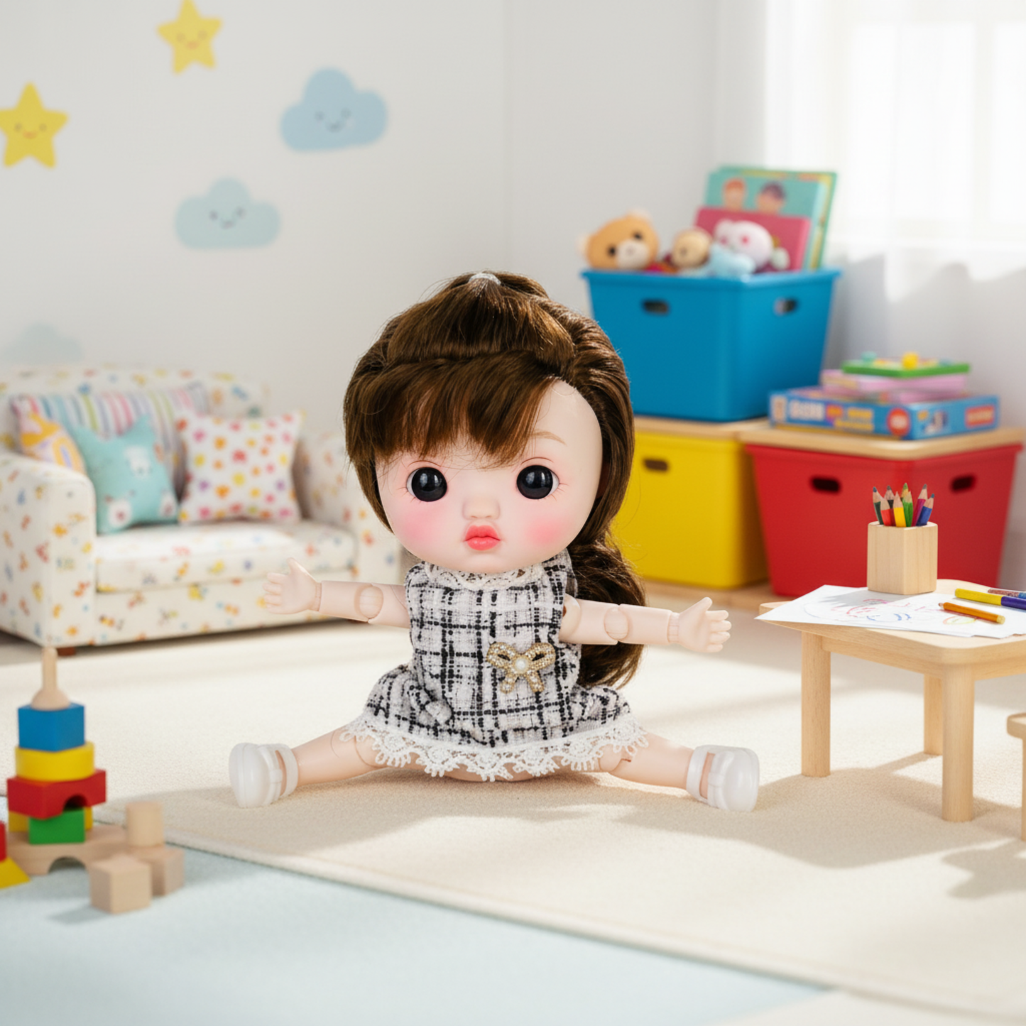 NestyFox CoCo Dolls Pack of 3 – 15 Movable Joints Fashion Dolls for Kids