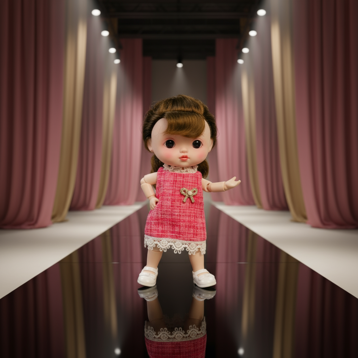 NestyFox CoCo 22cm Premium Movable Mini Fashion Doll for Kids – Poseable Toy Doll with 15 Joints