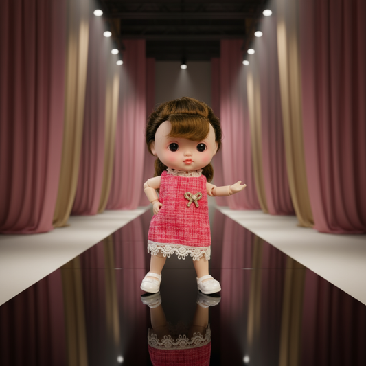 NestyFox CoCo 22cm Premium Movable Mini Fashion Doll for Kids – Poseable Toy Doll with 15 Joints