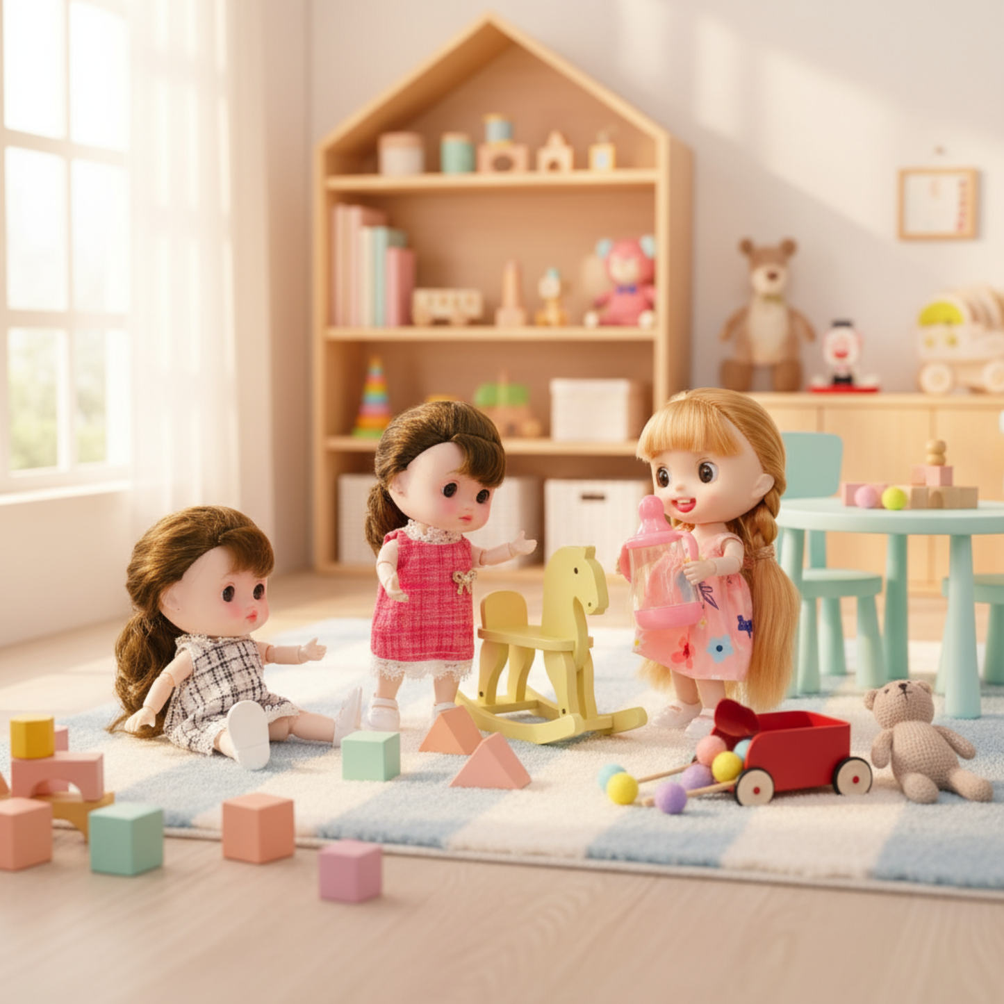 NestyFox CoCo Dolls Pack of 3 – 15 Movable Joints Fashion Dolls for Kids