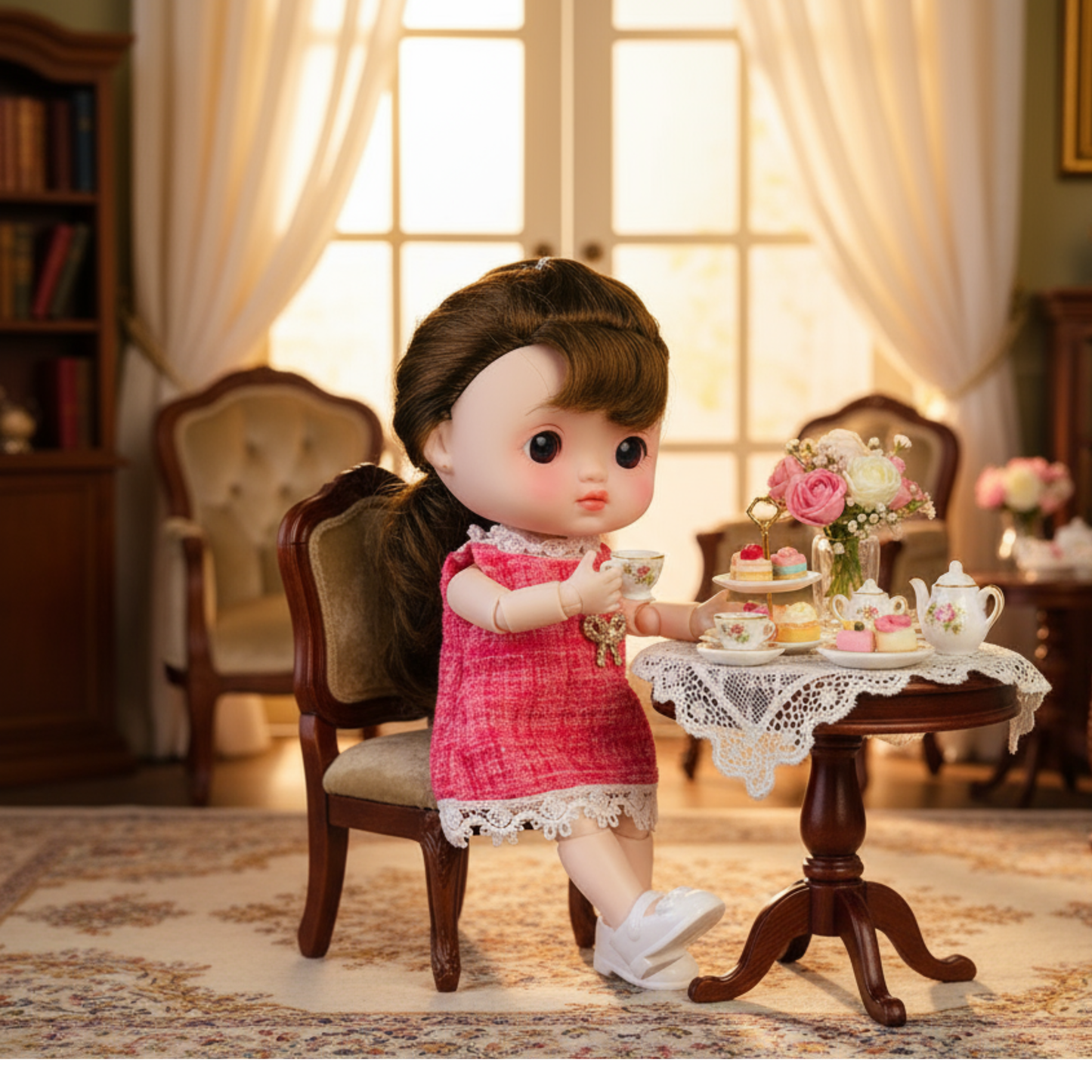 NestyFox CoCo 22cm Premium Movable Mini Fashion Doll for Kids – Poseable Toy Doll with 15 Joints