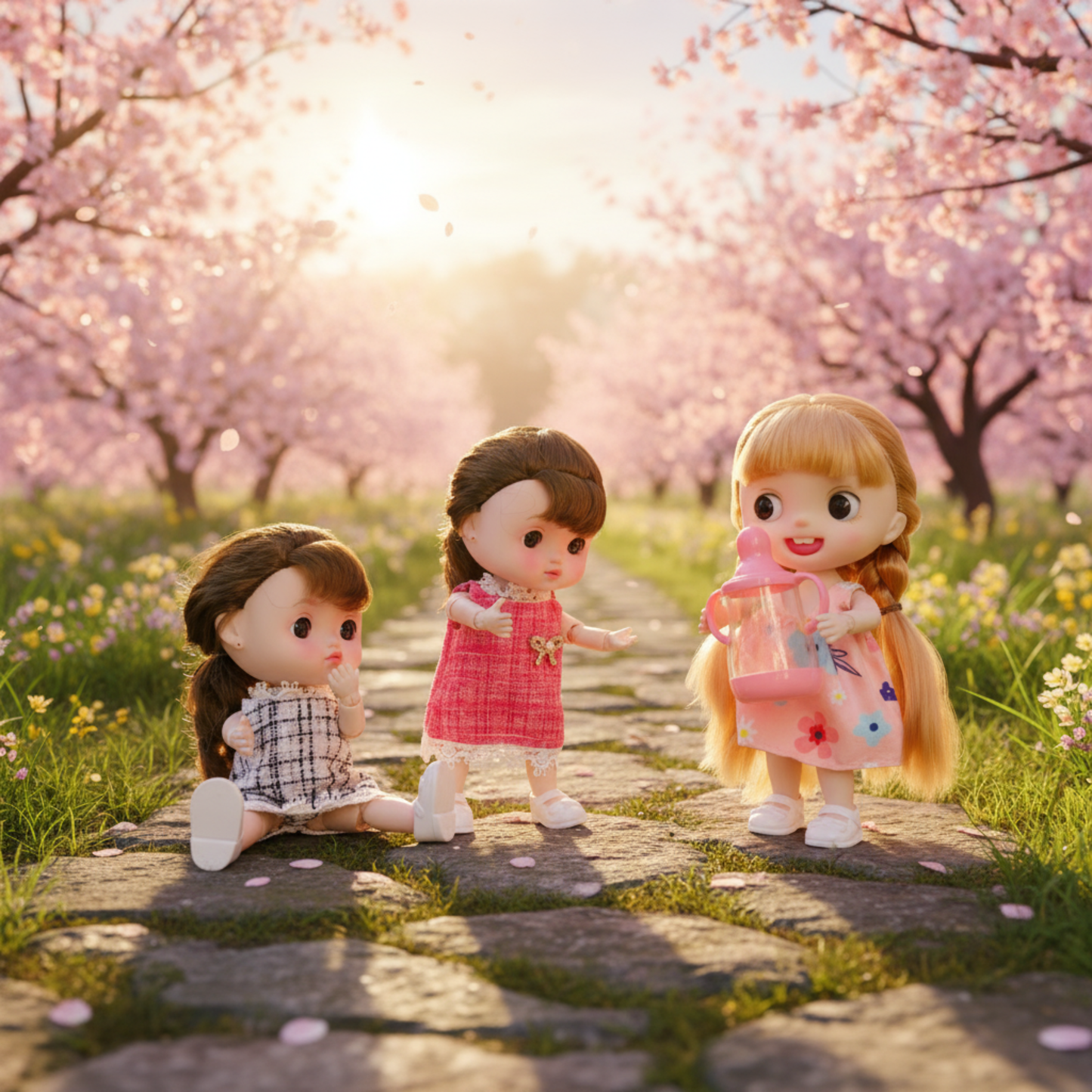 NestyFox CoCo Dolls Pack of 3 – 15 Movable Joints Fashion Dolls for Kids