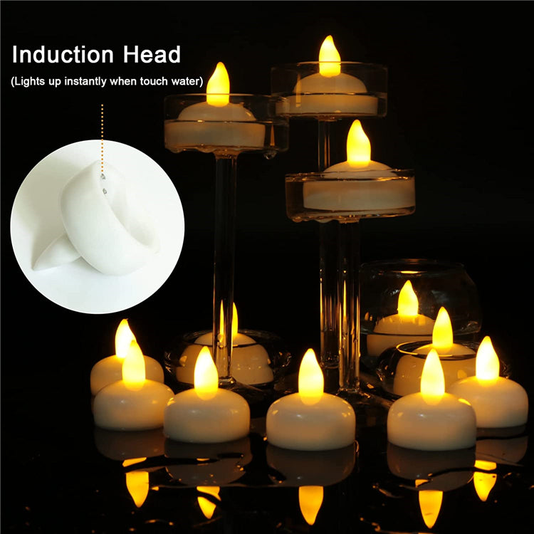 Floating Water Sensor Diya - Pack of 12 for Diwali & Decor