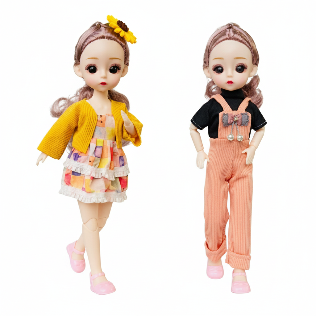 Pack of 2 Fashion Dolls - Standing pose white background