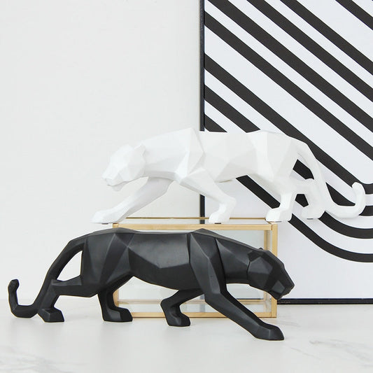 Geometric Black Panther Sculpture