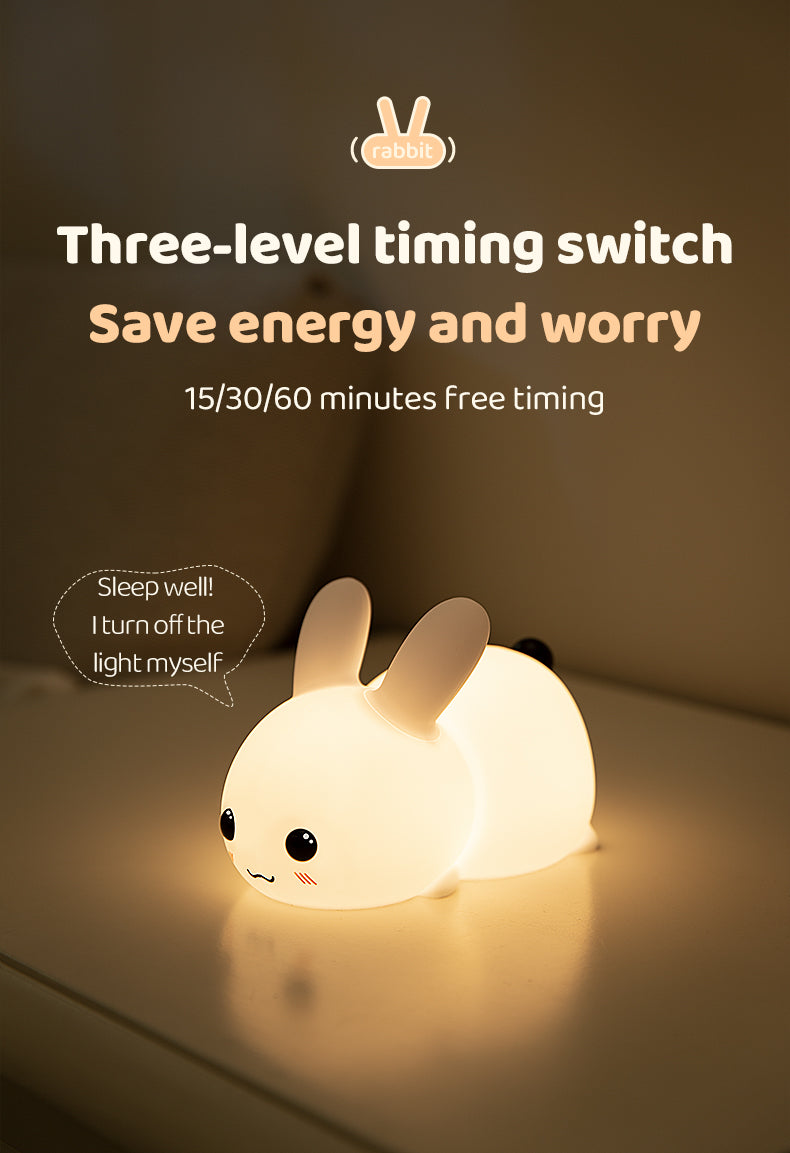 Mini Rechargeable Soft Touch LED Rabbit Night Light