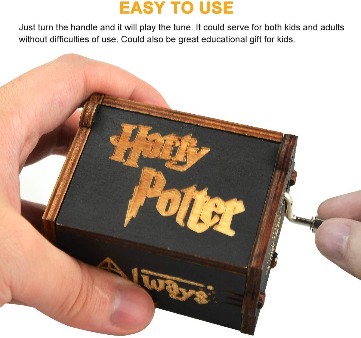 Harry Potter Music Box – Wooden Hand Crank Music Box | Vintage Collectible Gift for Kids
