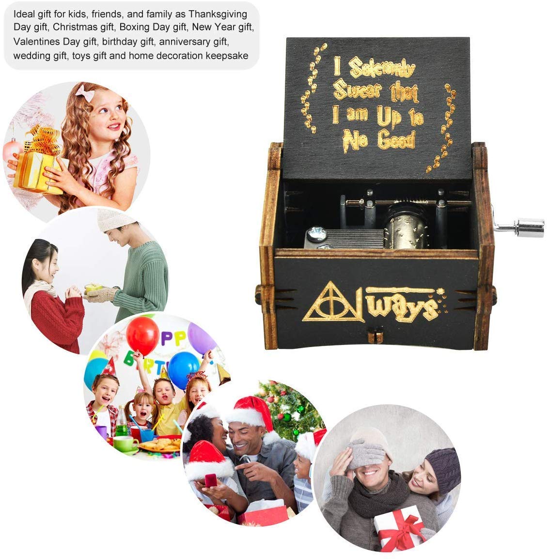 Harry Potter Music Box – Wooden Hand Crank Music Box | Vintage Collectible Gift for Kids