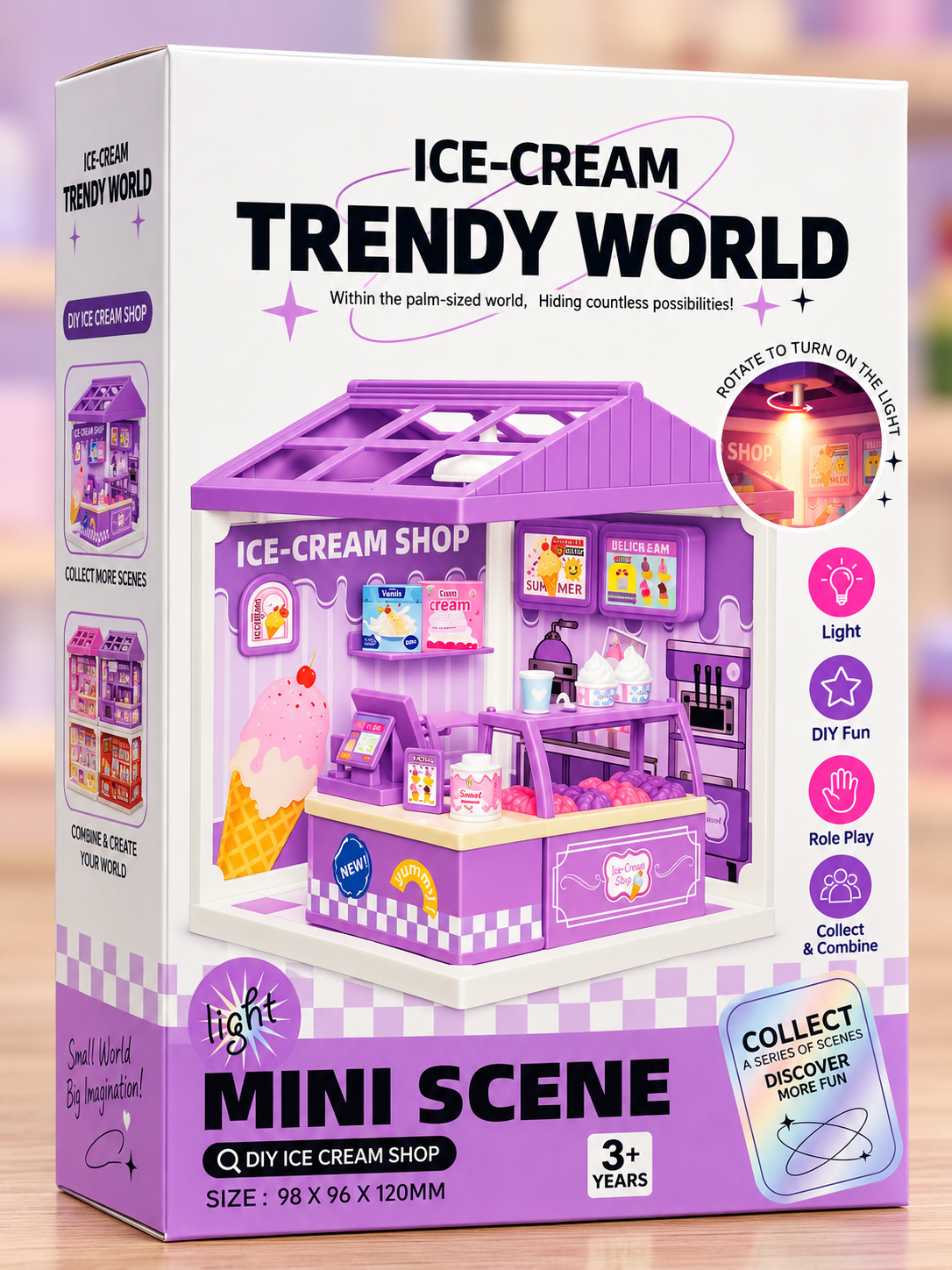 NestyFox DIY mini ice cream shop toy packaging