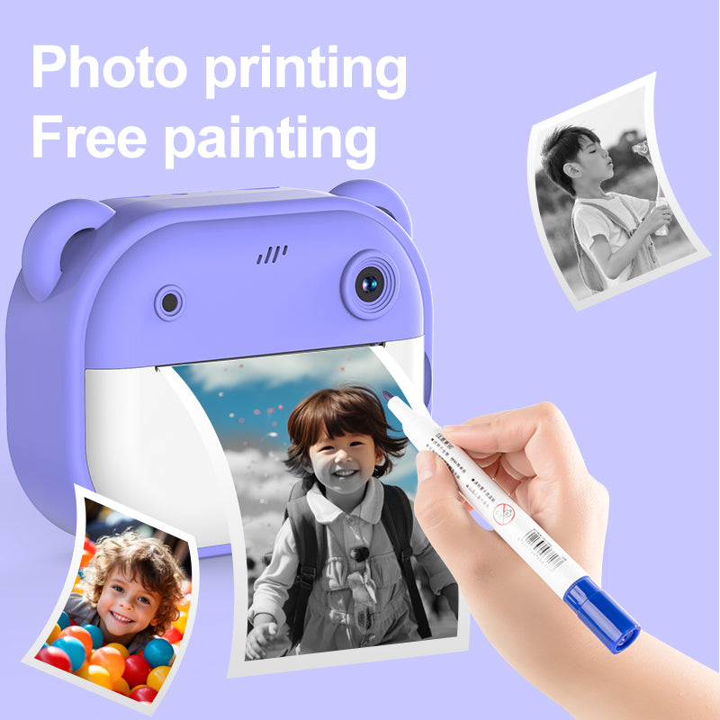 Instant Print Camera, 1080P Thermal Printing 2-Inch HD Screen