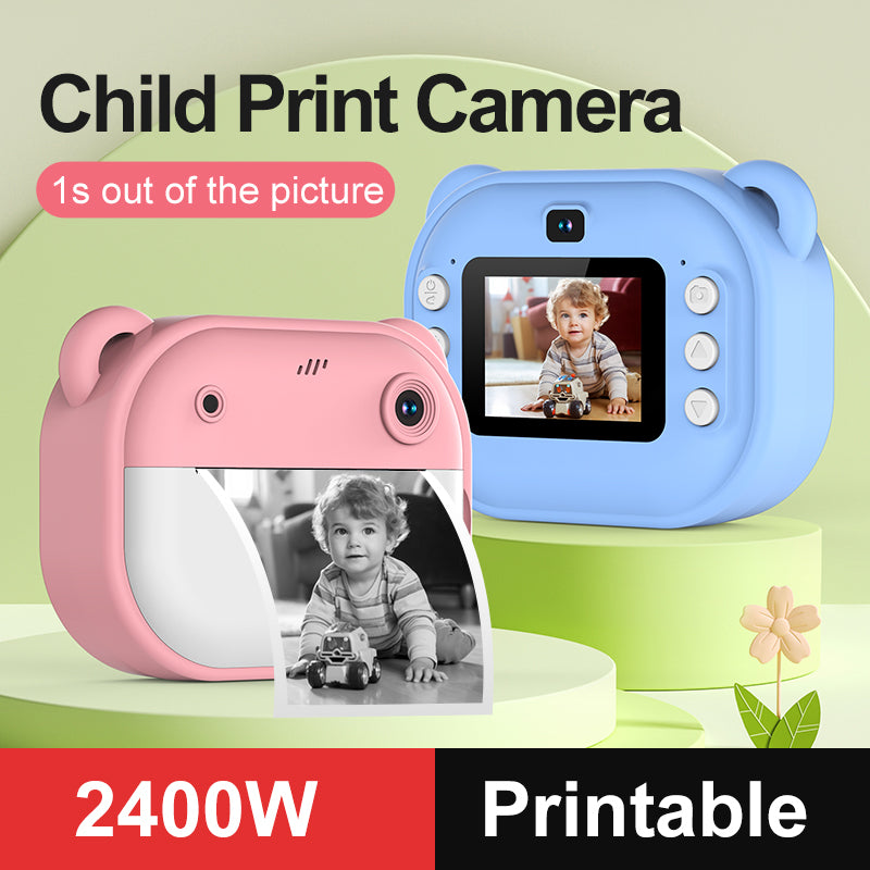 Instant Print Camera, 1080P Thermal Printing 2-Inch HD Screen