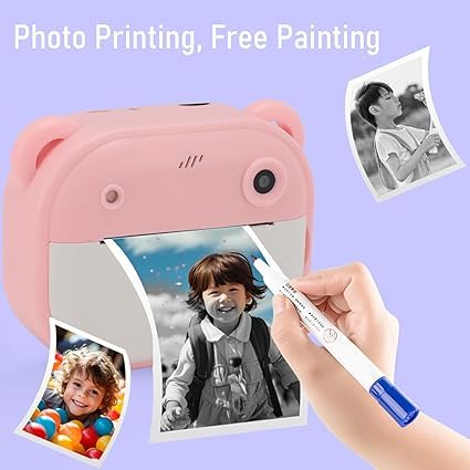 Instant Print Camera, 1080P Thermal Printing 2-Inch HD Screen