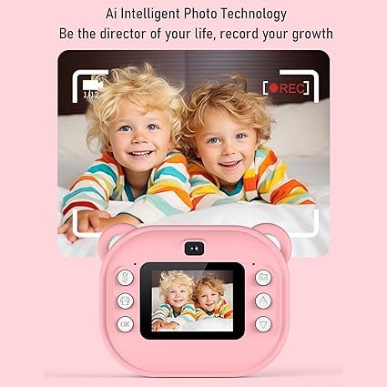 Instant Print Camera, 1080P Thermal Printing 2-Inch HD Screen