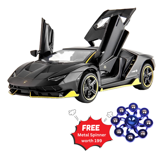 Lamborghini Die-Cast Car 1:32 with Lights, Sound & Free Metal Spinner