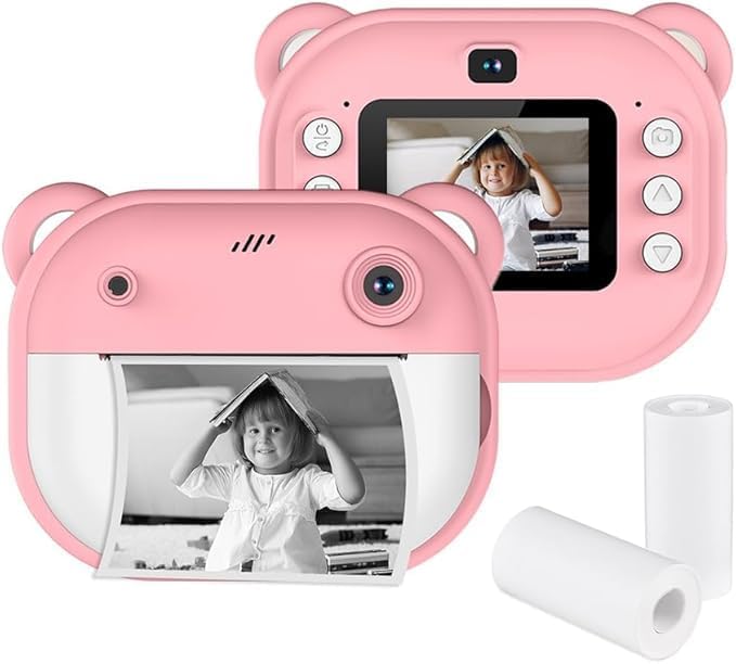 Instant Print Camera, 1080P Thermal Printing 2-Inch HD Screen