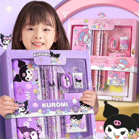 Set of 2 Kuromi Cartoon 7-in-1 Stationery Gift Sets for Kids