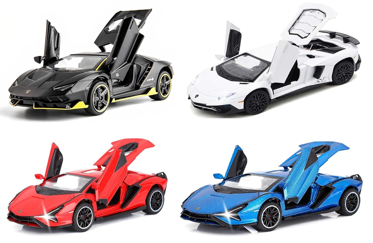 Lamborghini 1:32 Die-Cast Pull Back Car with Sound, Light & Openable Doors