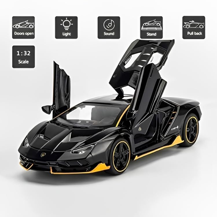 Lamborghini 1:32 Die-Cast Pull Back Car with Sound, Light & Openable Doors