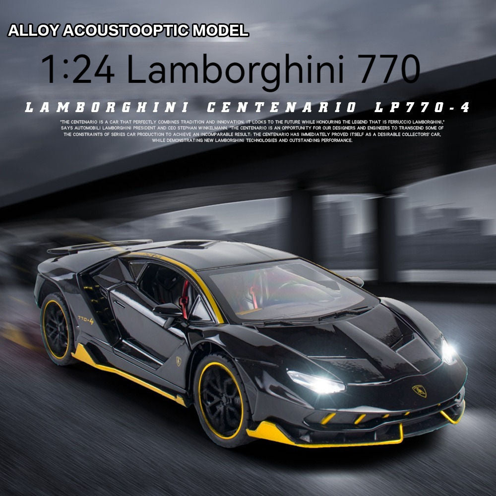 1:24 scale Lamborghini 770 Supercar die-cast alloy model, detailed collectible toy car with realistic design for kids and collectors