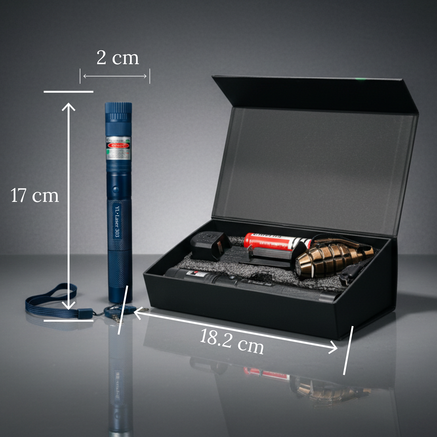 Rechargeable Superhero & Military Grenade Laser Pointer Combo