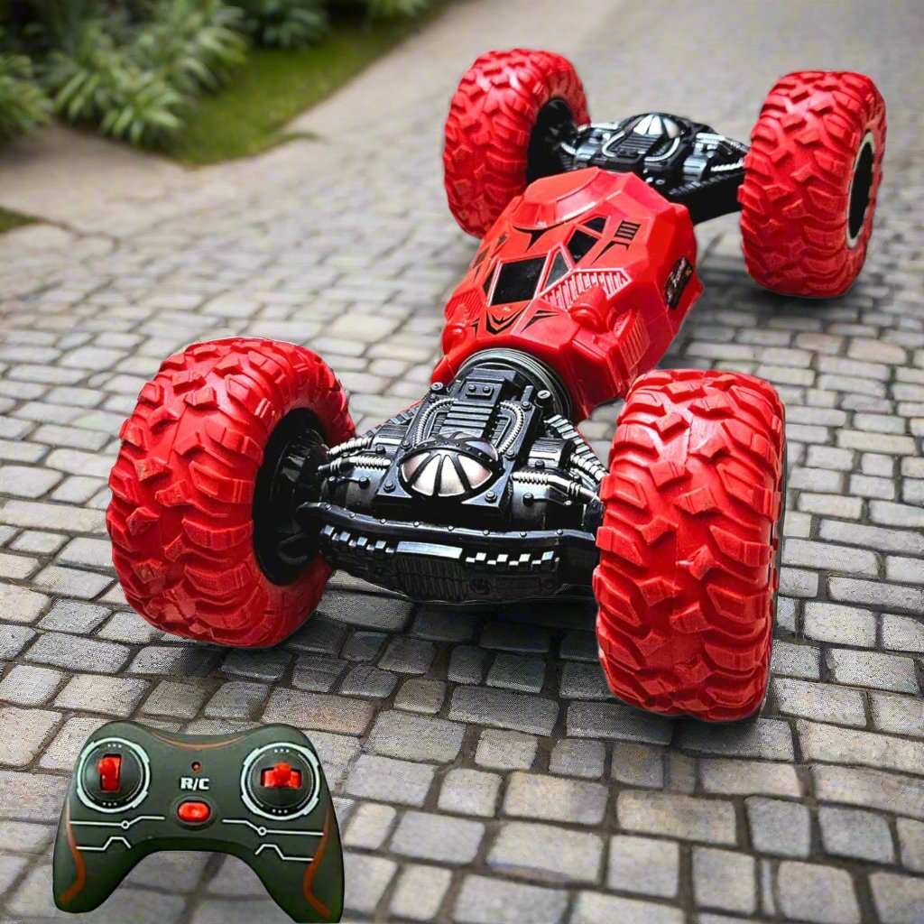 Moka 4WD RC Stunt Car | Double-Sided 360° Rotating Off-Road Toy (Red)