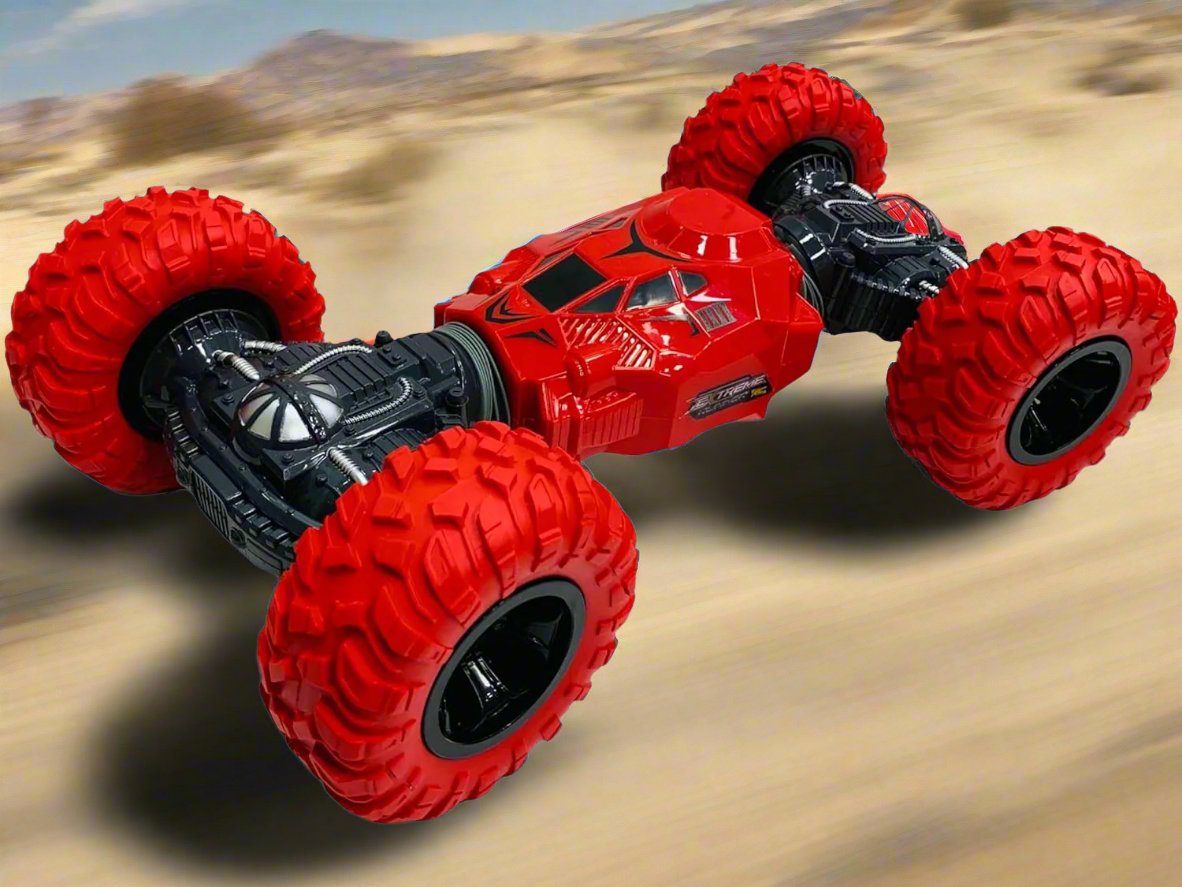 Moka 4WD RC Stunt Car | Double-Sided 360° Rotating Off-Road Toy (Red)