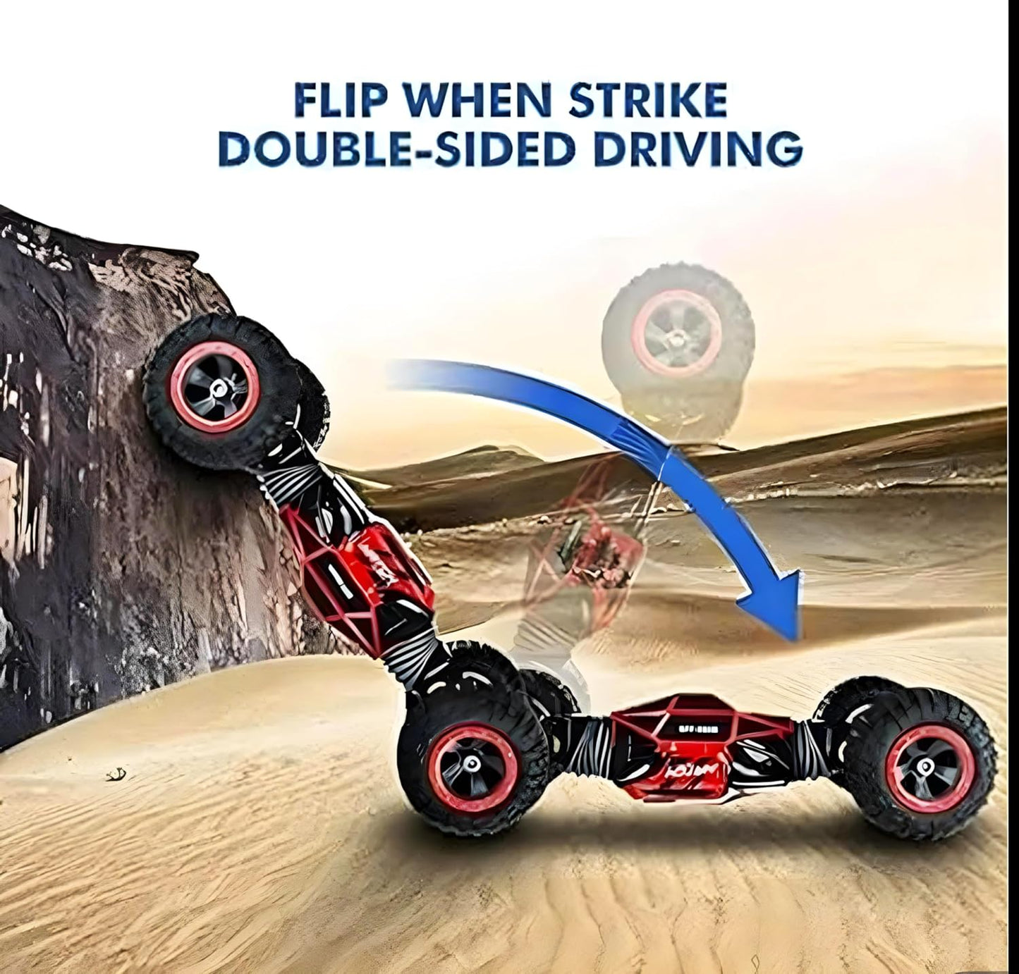 Moka 4WD RC Stunt Car | Double-Sided 360° Rotating Off-Road Toy (Red)