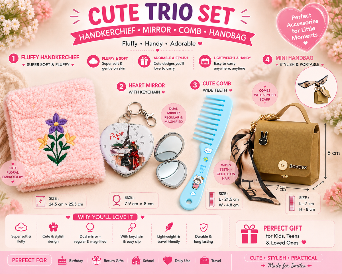 Package includes graphic showing all 9 items in the NestyFox silicone doll gift set