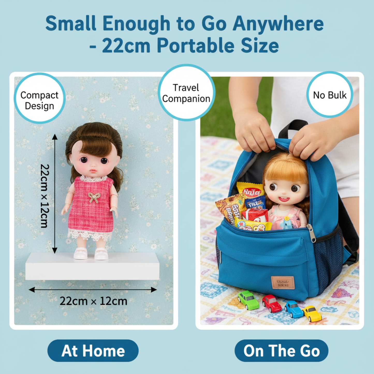 Premium Mini Doll - 22cm Collectible Toy for Kids Ages 3+
