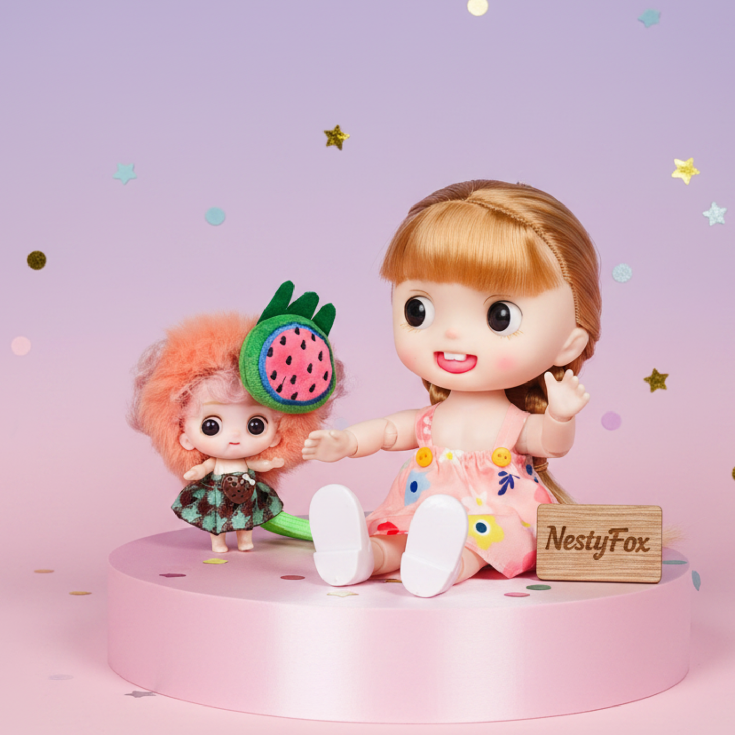 CoCo & CoCo Mini – Big Eye Doll Gift Set | NestyFox | Music, Light & 17 Joints