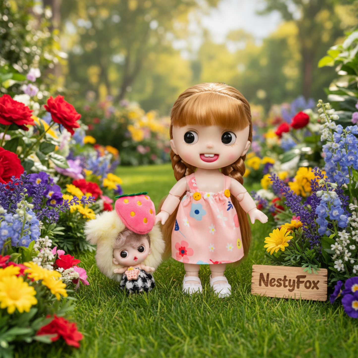 CoCo & CoCo Mini – Big Eye Doll Gift Set | NestyFox | Music, Light & 17 Joints