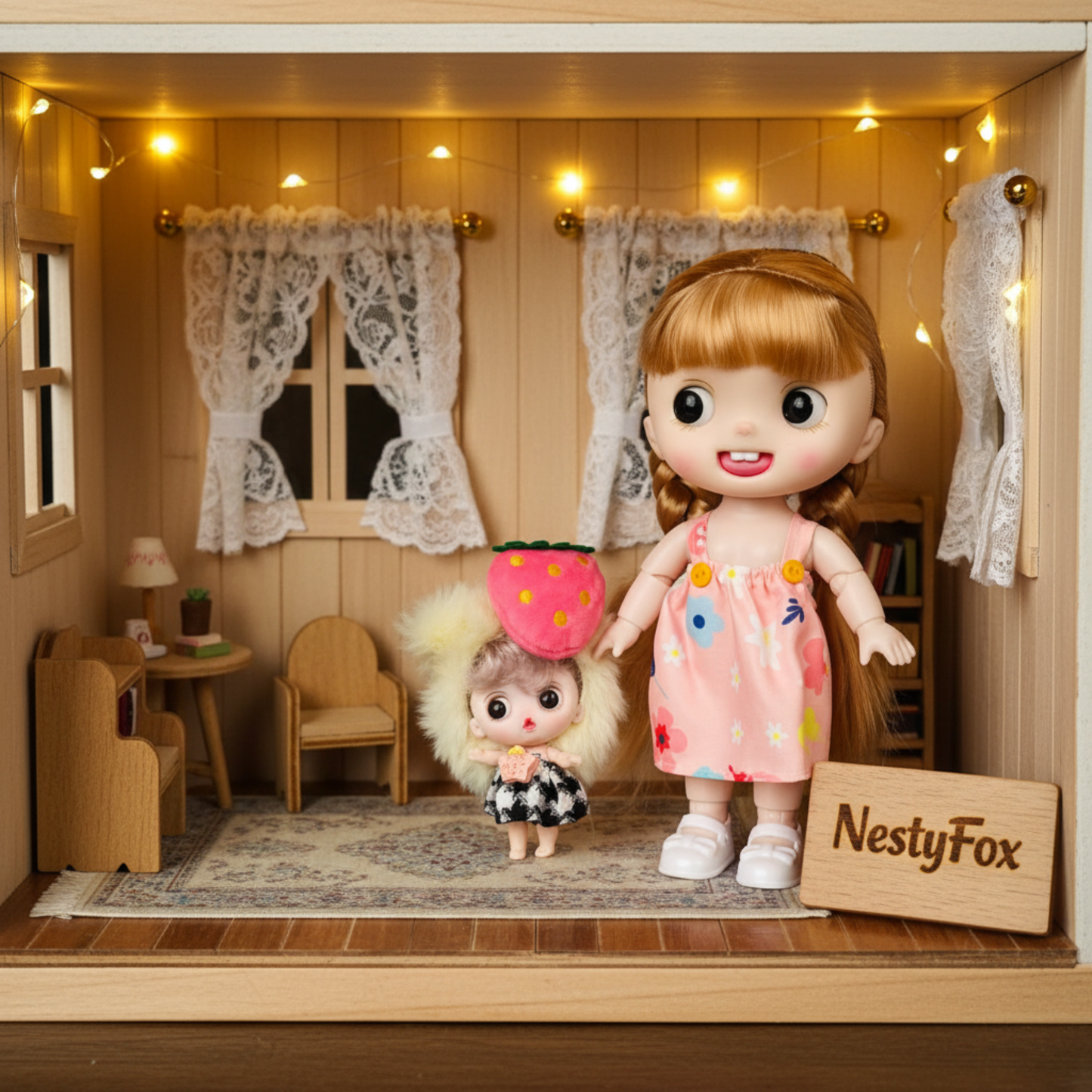 CoCo & CoCo Mini – Big Eye Doll Gift Set | NestyFox | Music, Light & 17 Joints