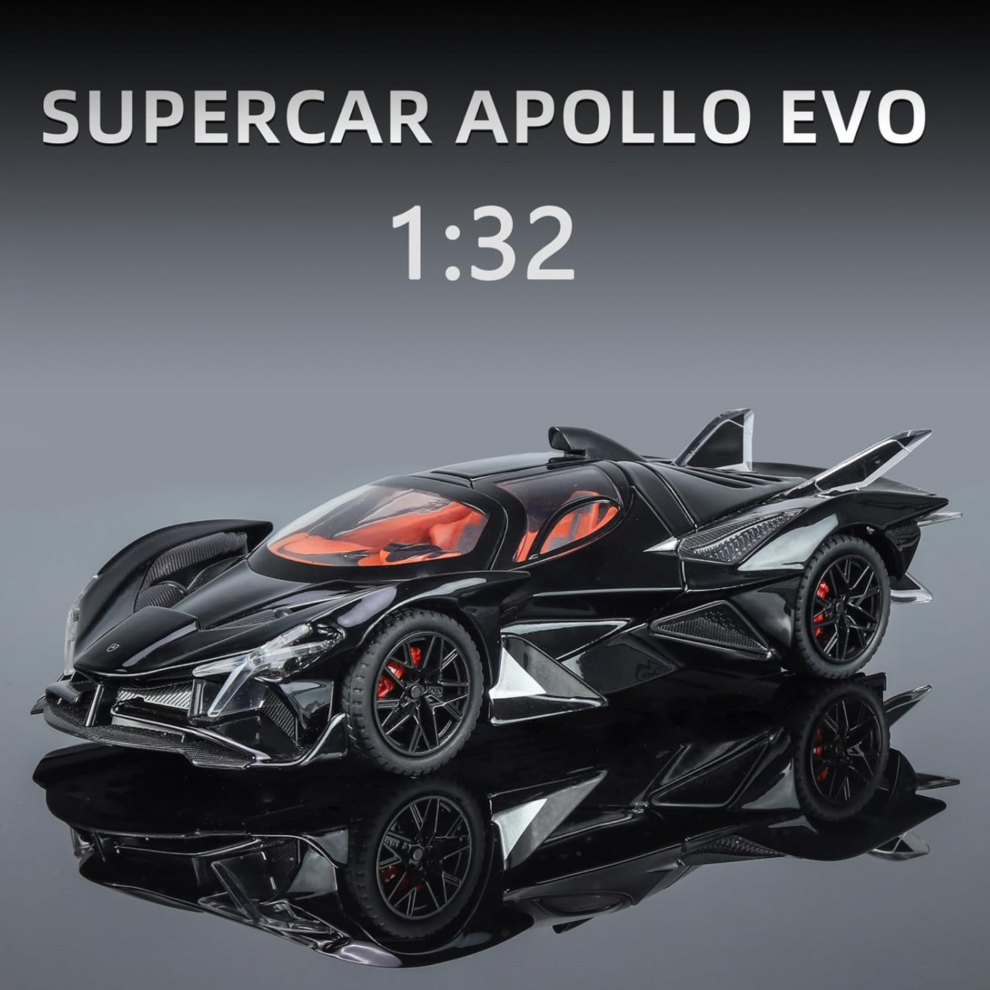 NestyFox Apollo Evo Super Car - 1:32 Scale Die-Cast Model with Light & Sound Effects