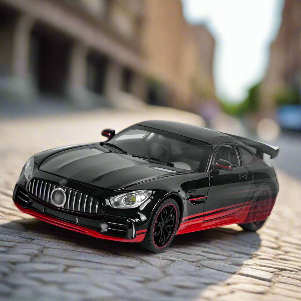 NestyFox Mercedes-Benz AMG GTR Die-Cast Model Car, 1:32 Scale, Pull-Back Action with Lights and Sound