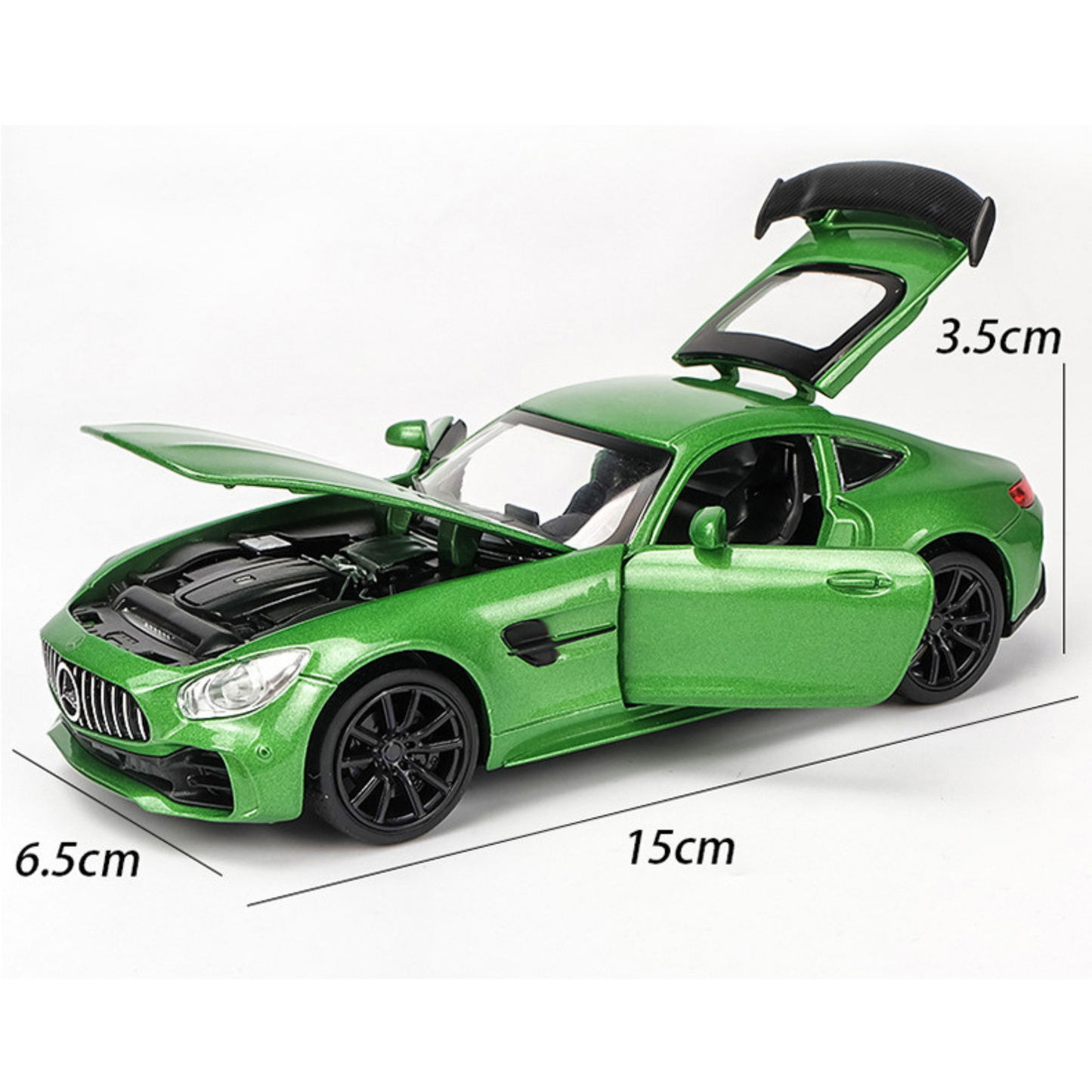 NestyFox Mercedes-Benz AMG GTR Die-Cast Model Car, 1:32 Scale, Pull-Back Action with Lights and Sound