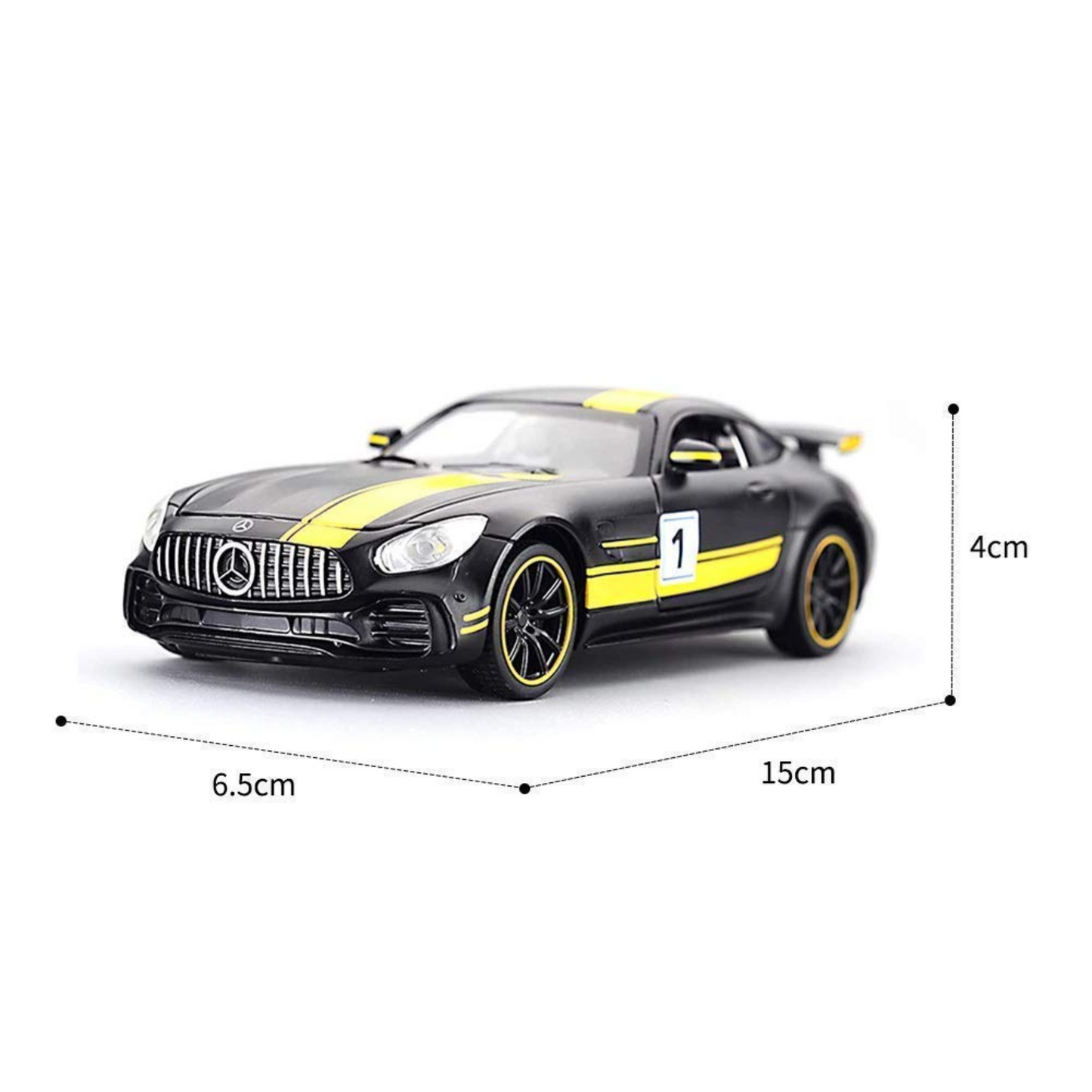 NestyFox Mercedes-Benz AMG GTR Die-Cast Model Car, 1:32 Scale, Pull-Back Action with Lights and Sound