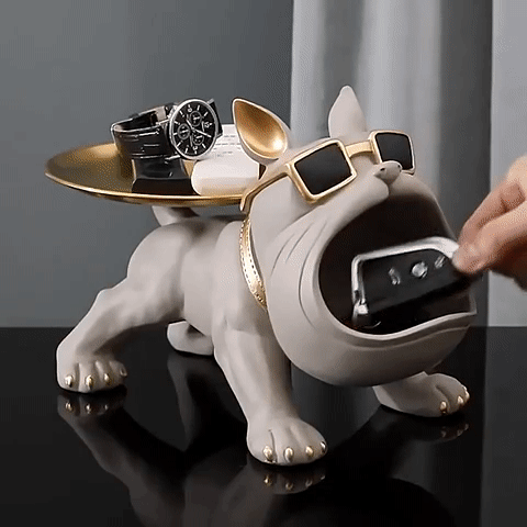 BULLDOG STORAGE BUTLER SCULPTURE - Nesty Fox , NestyFox