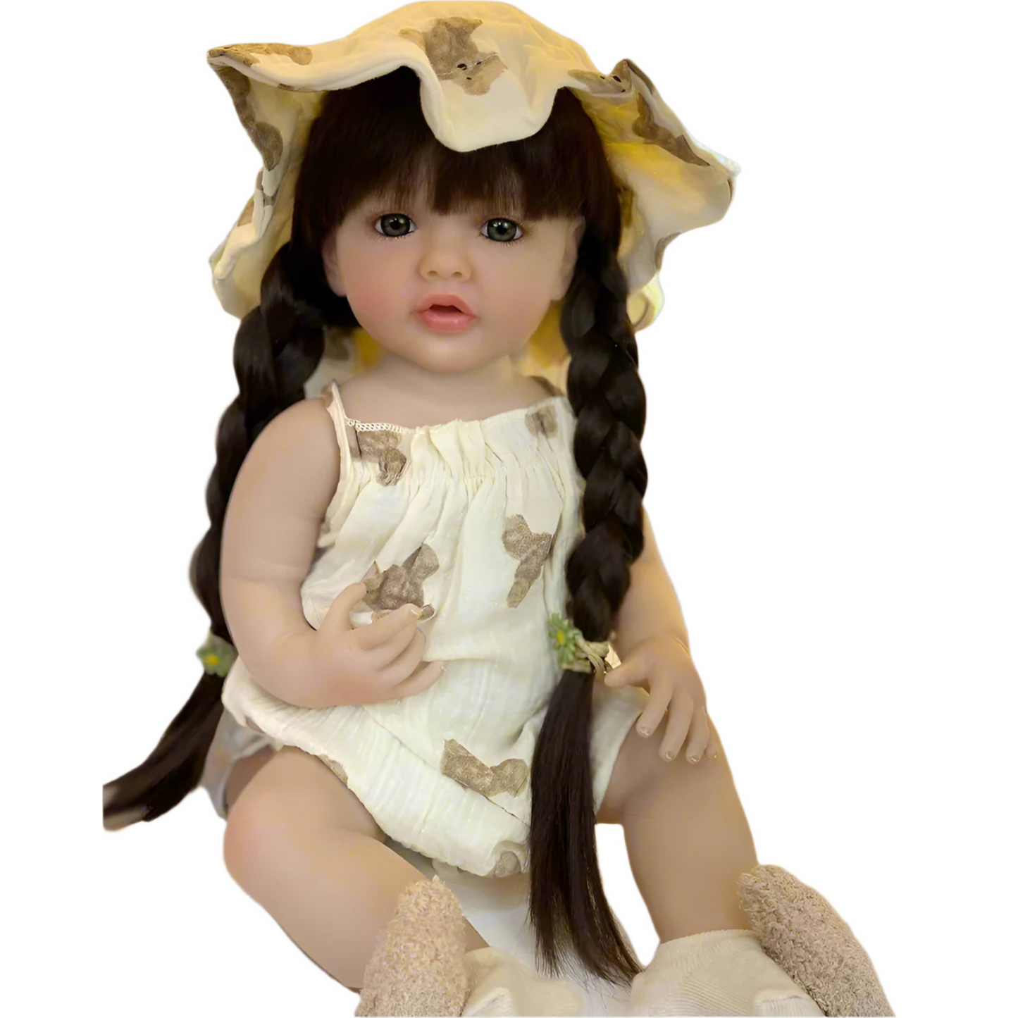 NestyFox Realistic Silicone Baby Doll – Lifelike Reborn Doll with Dress & Accessories
