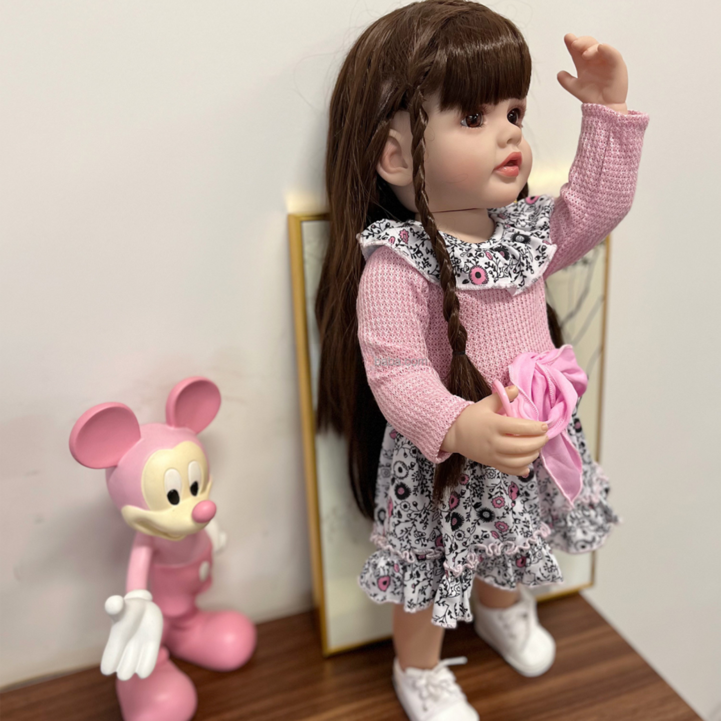 NestyFox Realistic Silicone Baby Doll – Lifelike Reborn Doll with Dress & Accessories
