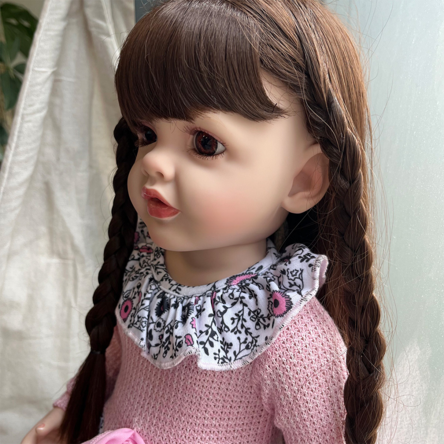 NestyFox Realistic Silicone Baby Doll – Lifelike Reborn Doll with Dress & Accessories