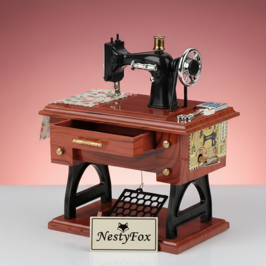 Vintage Sewing Machine Music Box - European Classical Design
