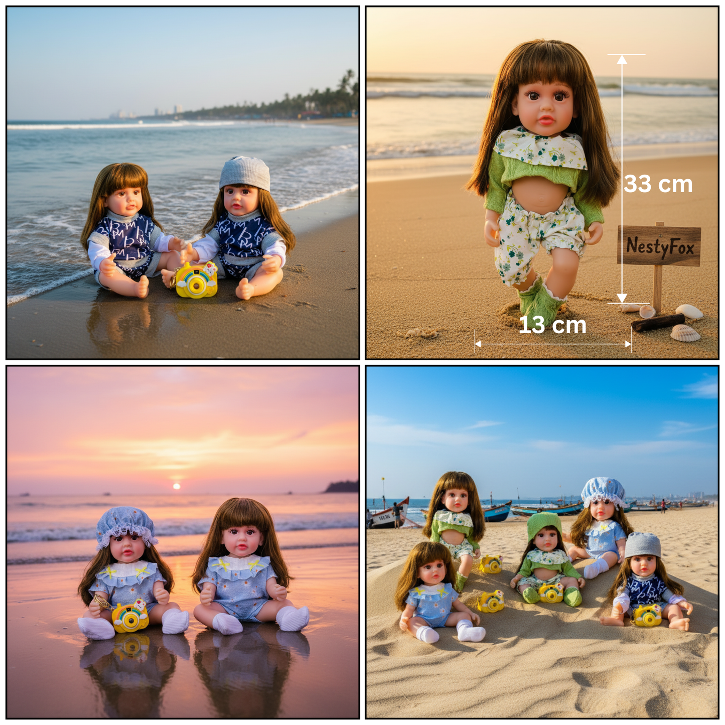 NestyFox 33cm Silicone Doll with Musical Labubu Toy