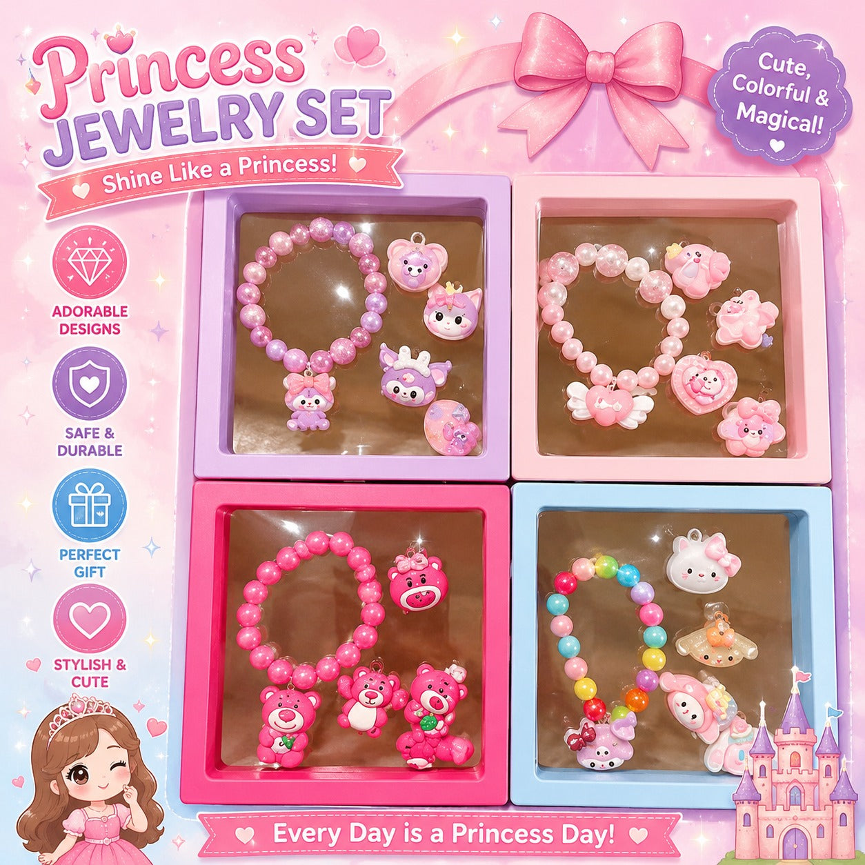 Baby Hair Clips – Cute styles for every day, bunny display, 3+ ages