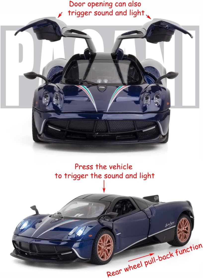 Pagani Huayra Dinastia 1:32 Pull Back Toy Car for Kids - Boys & Girls Gift (Purple)