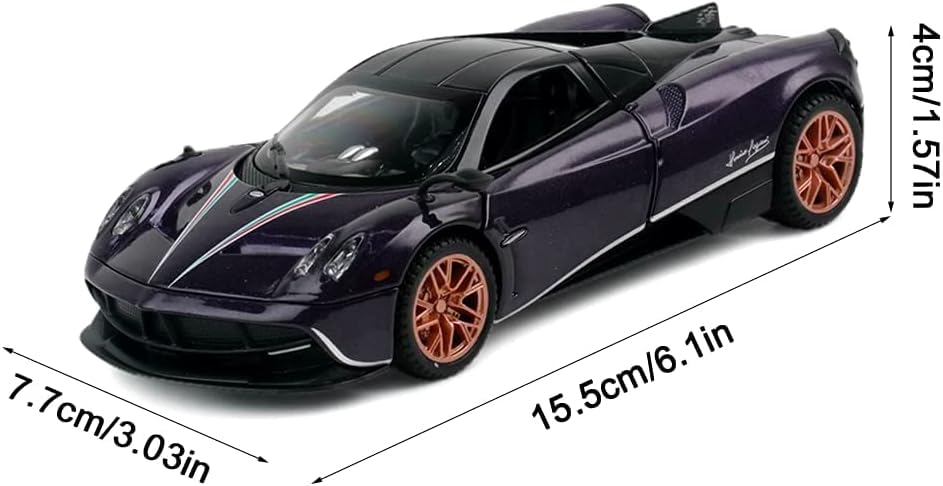 Pagani Huayra Dinastia 1:32 Pull Back Toy Car for Kids - Boys & Girls Gift (Purple)