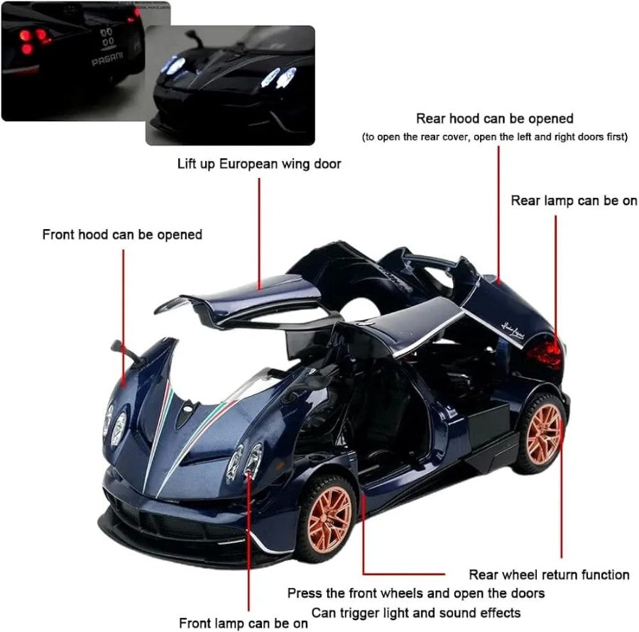 Pagani Huayra Dinastia 1:32 Pull Back Toy Car for Kids - Boys & Girls Gift (Purple)