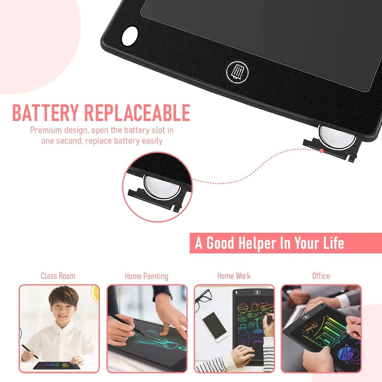 Portable LCD Writing Tablet with Instant Erase