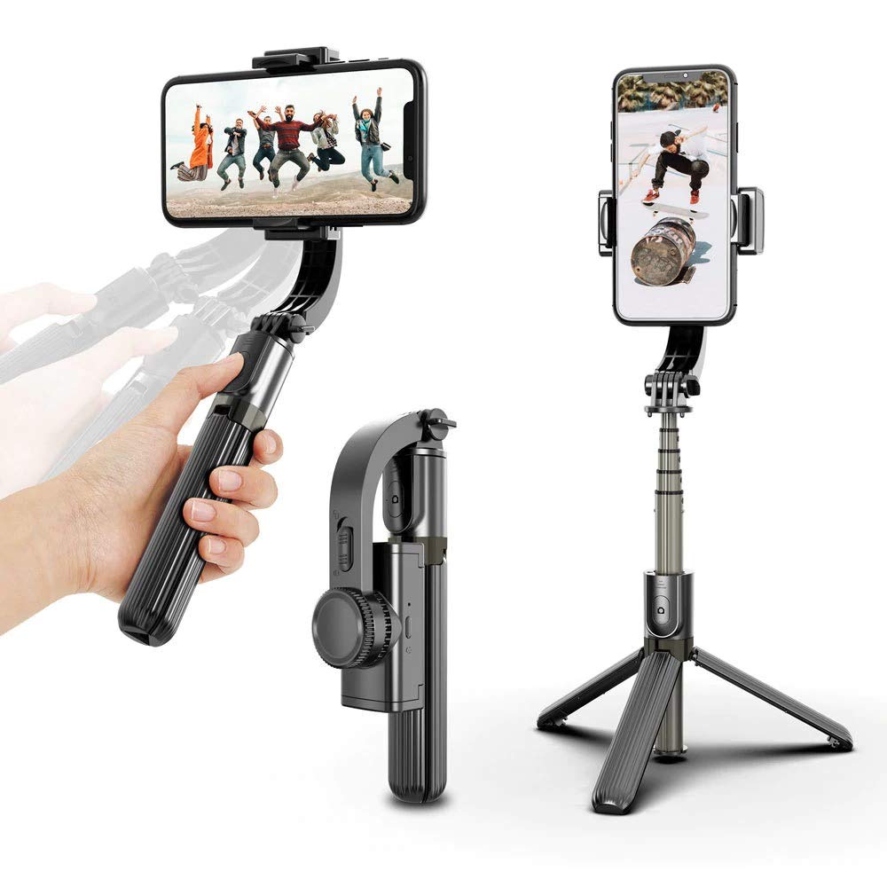 Q08 Foldable Handheld Gimbal 1-Aixs Stabilizer Stick with Bluetooth Wireless Remote